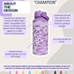 "Champion" 3 In 1 Water Bottle